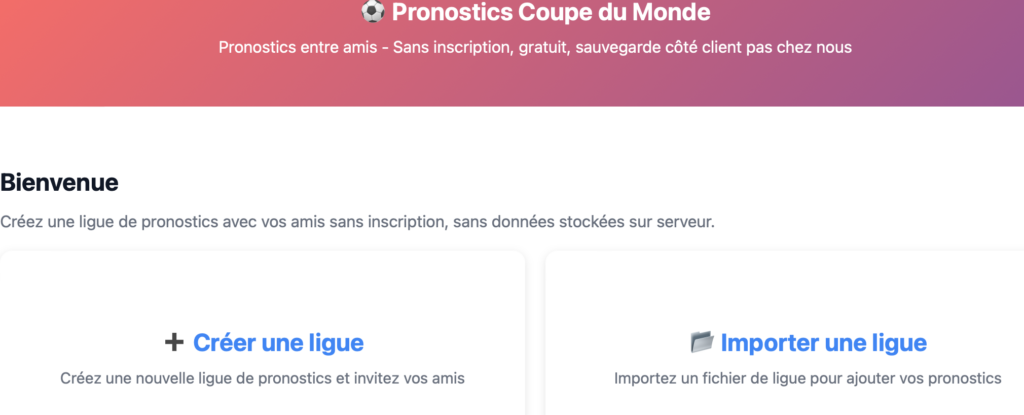 Jeux pronostics sans inscription coupe du monde 2026