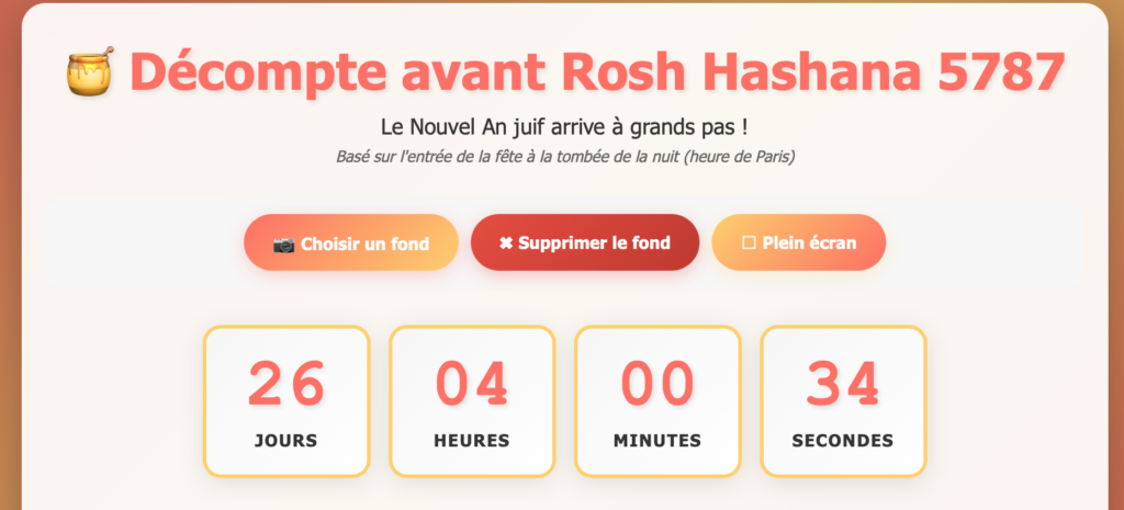 Décompte nouvel an Juif