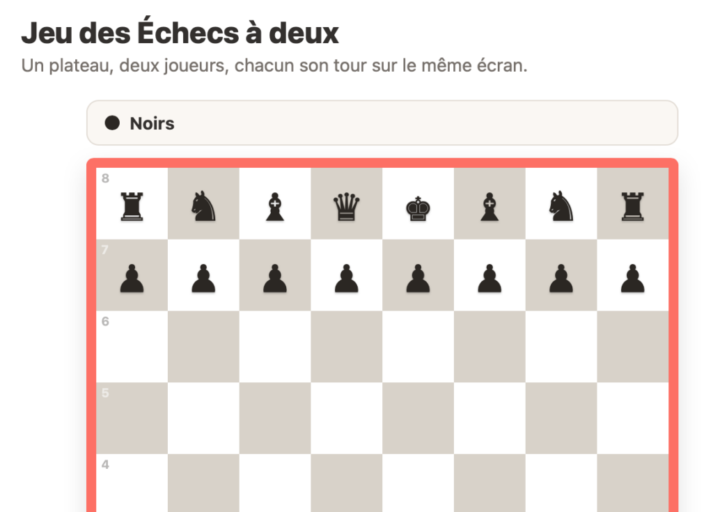 Jeu des échecs à deux en ligne